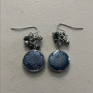 Silver and Blue Dangle Earrings